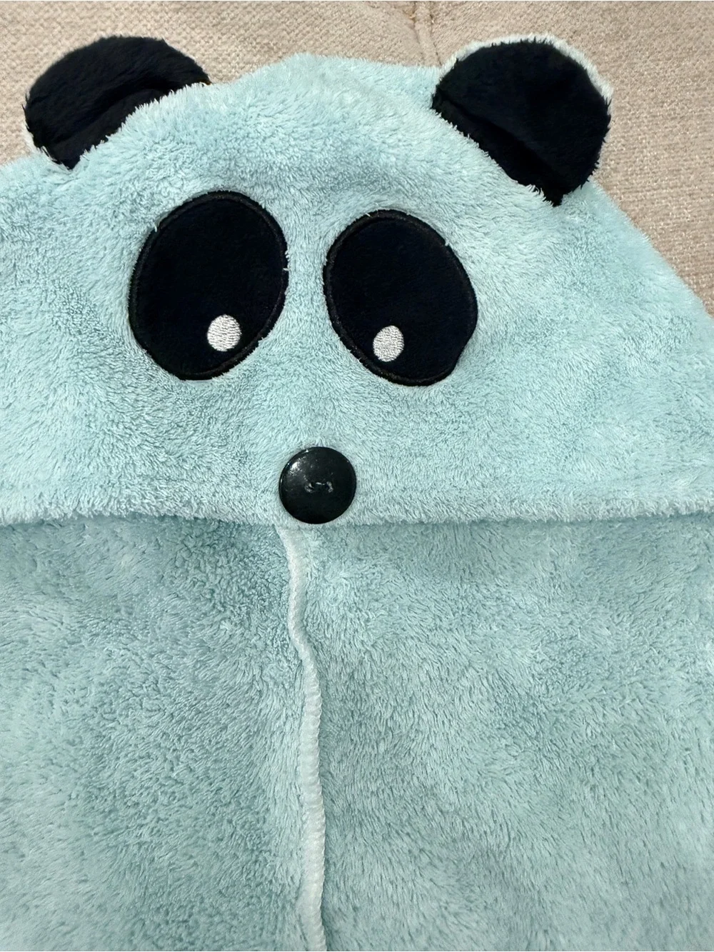 Cute Fox & Panda Hooded Hair Wraps - Peach and Light Blue